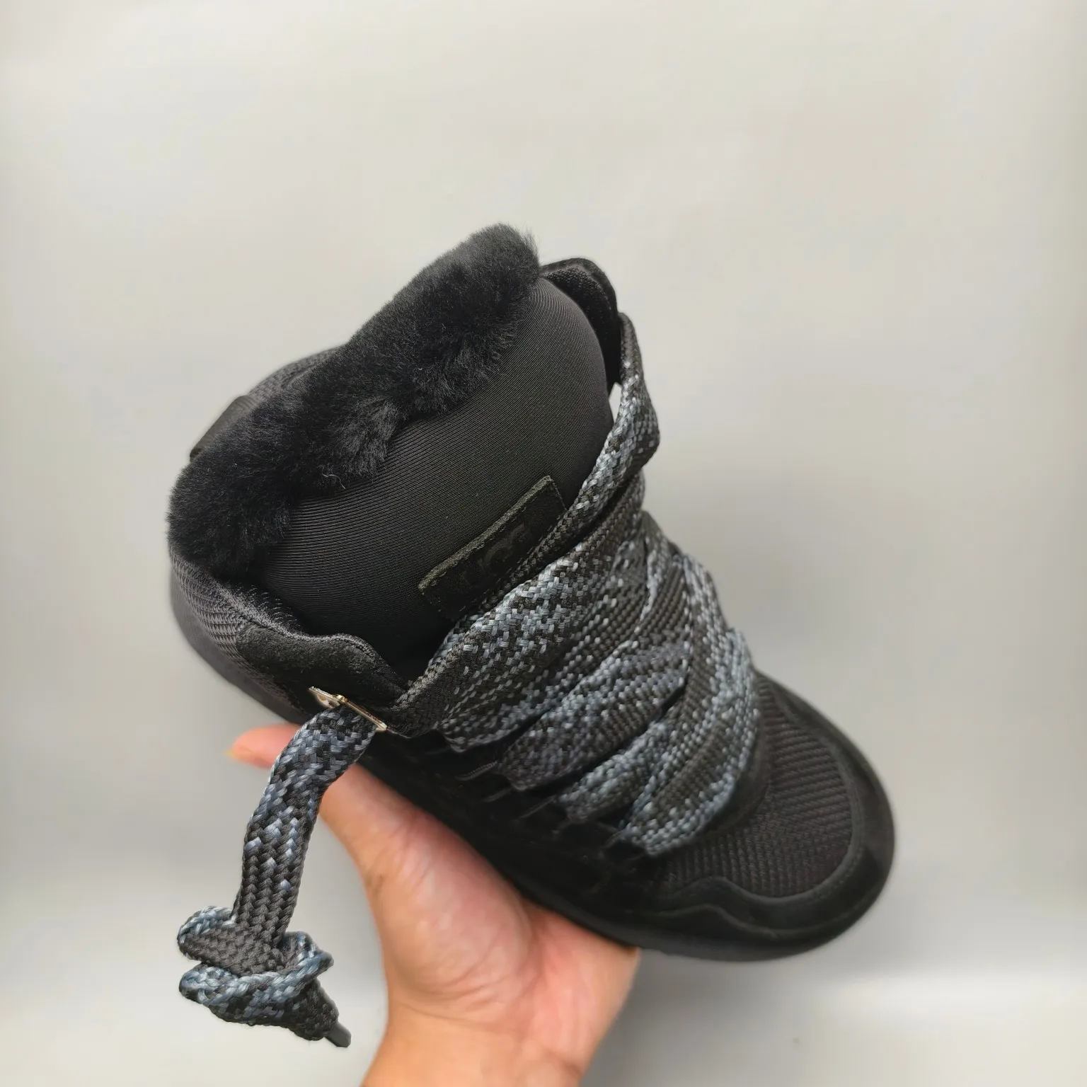 💰640 UGG sheepskin all-in-one snow boots 5390 wide lace breathable mesh casual boots Color: Maroon Black Sand Size: 35-41